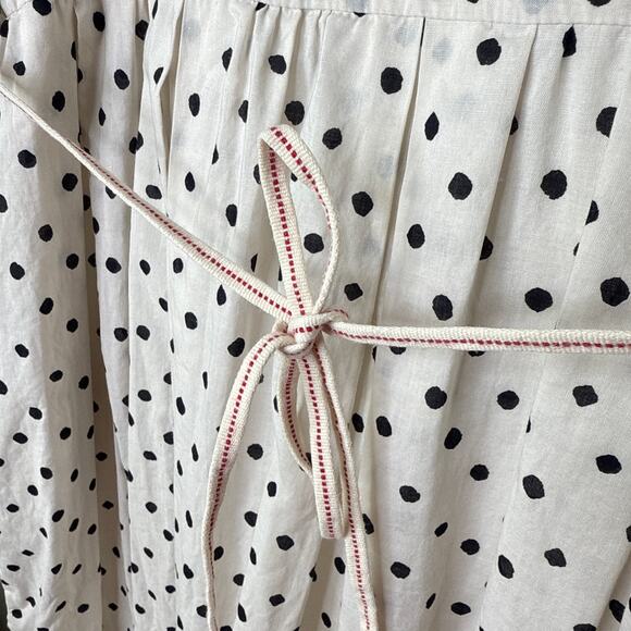 Ines De La Fressange Uniqlo Small Sleeveless Polka Dot Cotton Pleated Dress Chic - Picture 6 of 10